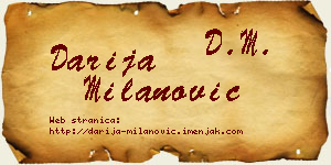 Darija Milanović vizit kartica